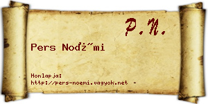 Pers Noémi névjegykártya